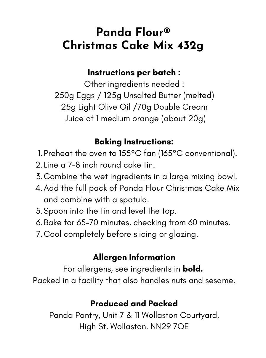 🎅 Panda Christmas Cake Mix – Rich, Moist & Wonderfully Festive🎄