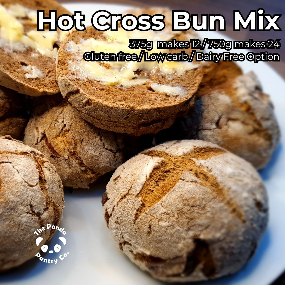 Panda Flour® Hot Cross Bun Mix – Low-Carb, Gluten-Free, Easter Favourite