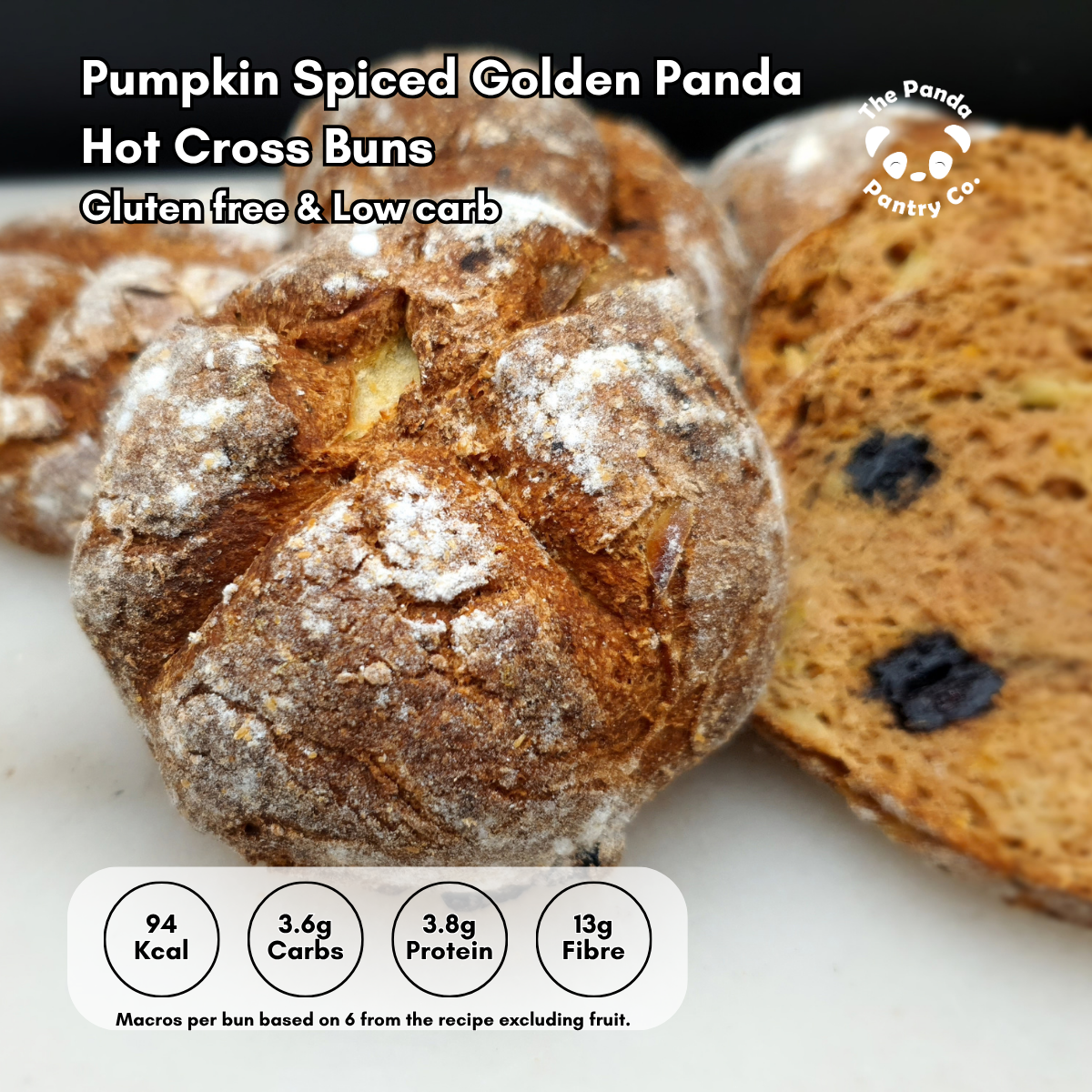 Pumpkin Spiced Golden Panda Hot Cross Bun Mix – Low-Carb & Gluten-Free